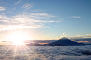 富士山と日の出と雲海